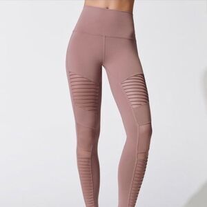 ALO Moto Leggings Mauve Blush Pink Womens XS High Waist